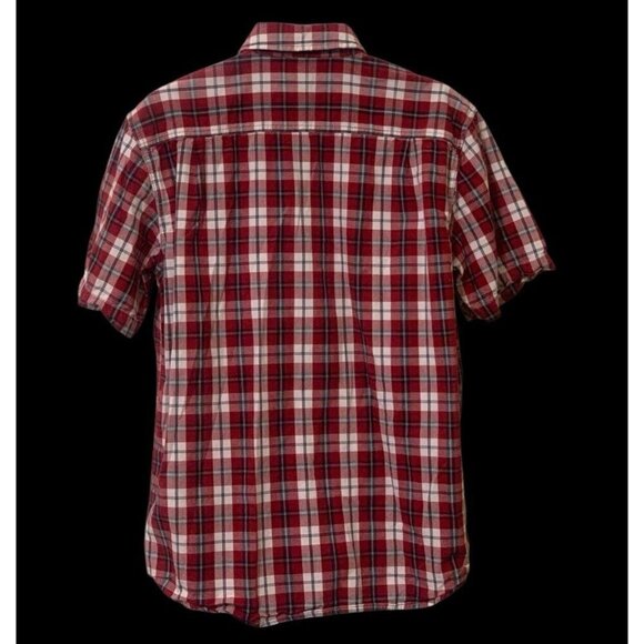 Carhartt Mens Relaxed Fit Plaid Shirt Size L Red White Blue Front Pockets - Picture 8 of 12